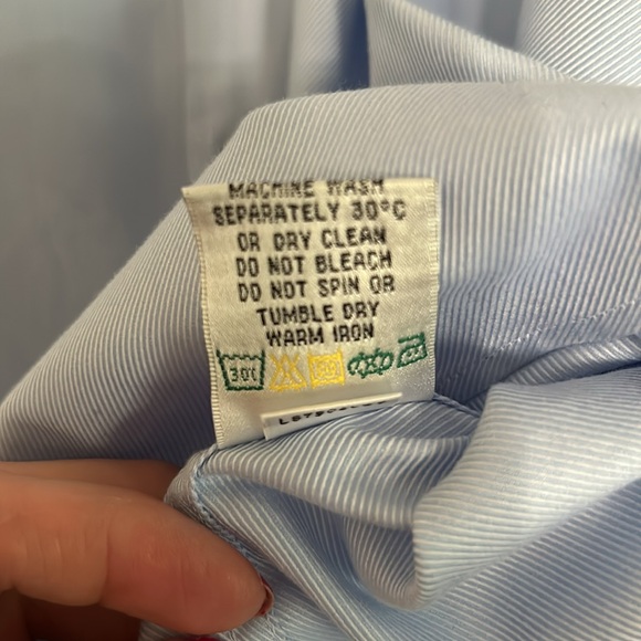 BUGATCHI | Cotton Classic Fit Light Blue Button Front Shirt Floral Flip Cuff - Picture 6 of 9